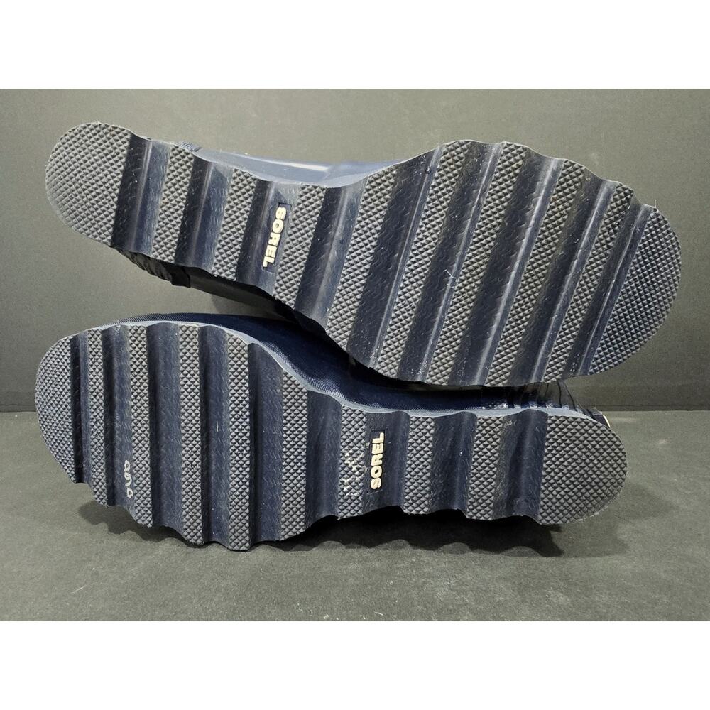Sorel Joan Rain Wedge Chelsea Ankle Boots Navy Waterproof Lug Sole Womens 10.5 - Picture 5 of 9